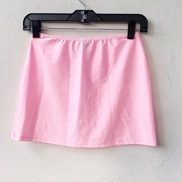 Revolve VDM Label Maddie Micro Mini Skirt Metallic Pink Swim Bikini Cover Up - Picture 6 of 7